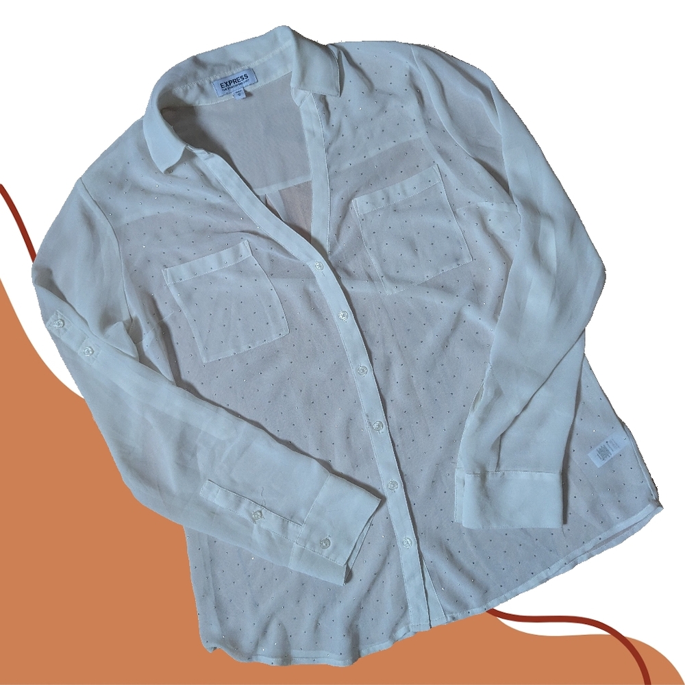 Express Rhinestone Portofino Shirt